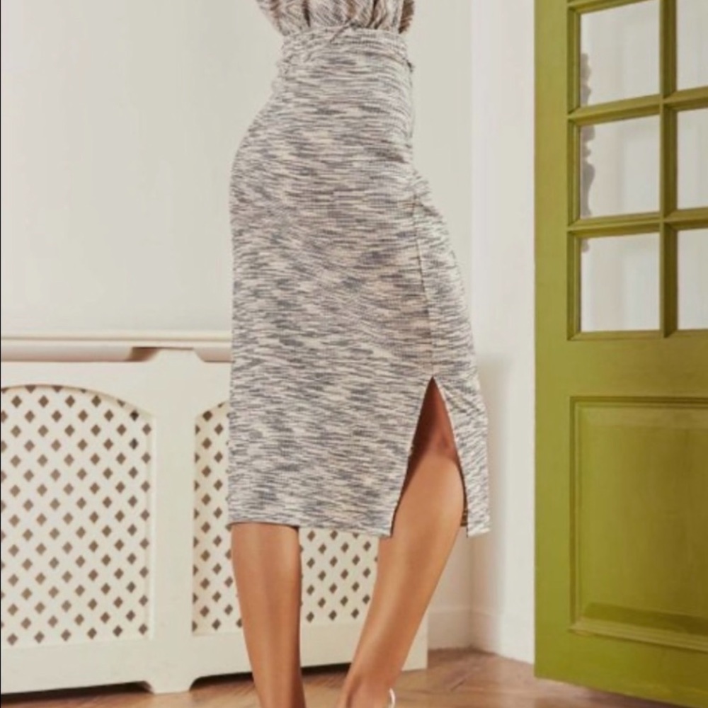 NEW• Soul Sunrise Minimalist Gray Space Dye Pencil Skirt •1X-3X - Picture 3 of 16